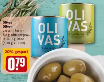 REWE City Olivas Oliven 80g Angebot