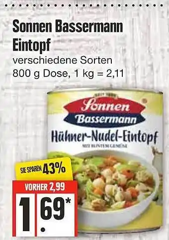 Edeka Frischemarkt Sonnen bassermann eintopf Angebot