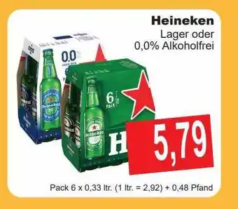 Getränke Göbel Heineken lager oder 0,0% alkoholfrei Angebot