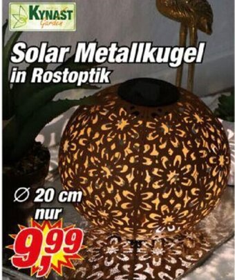 Posten Börse Kynast Solar Metallkugel in Rostoptik Angebot