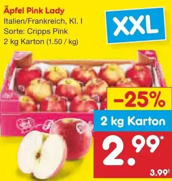 Netto Marken-Discount Pink Lady Äpfel 2 kg Karton Angebot