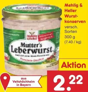 Netto Marken-Discount Mehlig & Heller Wurstkonserven 300 g Angebot