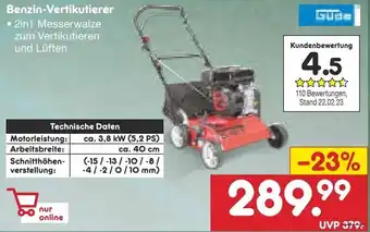 Netto Marken-Discount Güde Benzin Vertikutierer Angebot