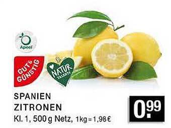 Edeka Zurheide Gut & günstig zitronen Angebot