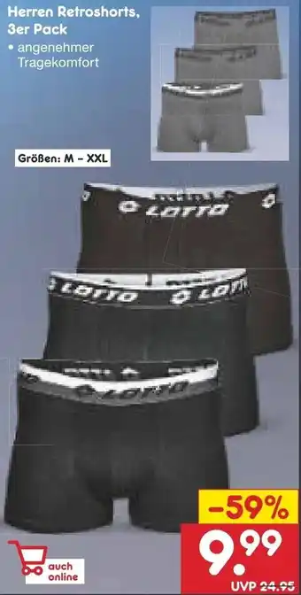 Netto Marken-Discount Lotto Herren Retroshorts, 3er Pack Angebot