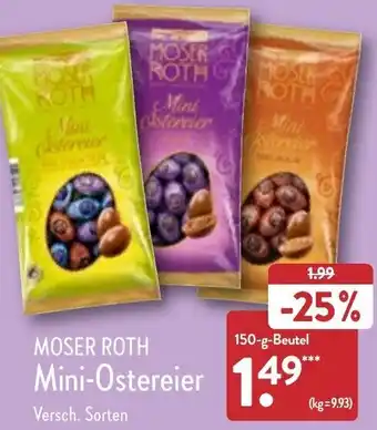 Aldi Nord Moser Roth Mini Ostereier 150 g Beutel Angebot