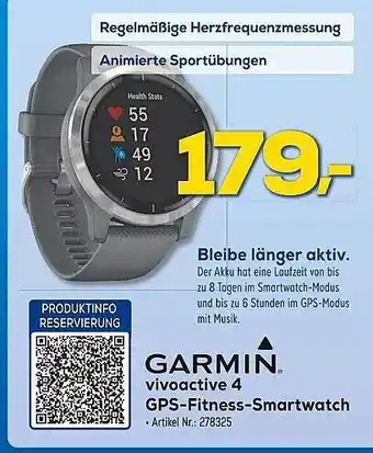 Euronics Berlet Garmin vivoactive 4 gps-fitness-smartwatch Angebot