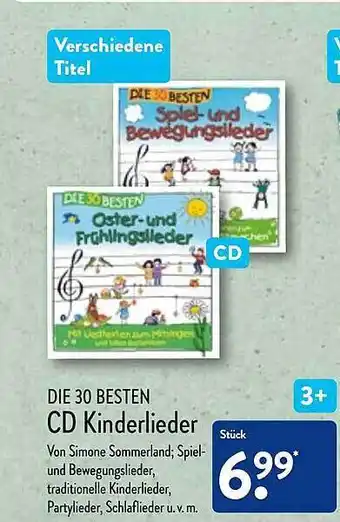 Aldi Nord Die 30 besten cd kinderlieder Angebot