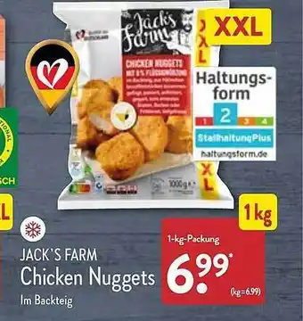 Aldi Nord Jack's farm chicken nuggets Angebot