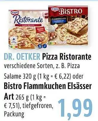 BUNGERT Dr oetker pizza ristorante oder bistro flammkuchen elsässer art Angebot