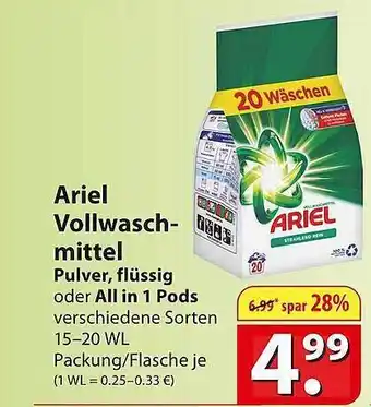 Famila Nord Ost Ariel vollwaschmittel pulver, flüssig oder allin1 pods Angebot