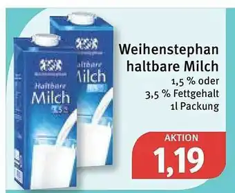 Feneberg Weihenstephan haltbare milch Angebot