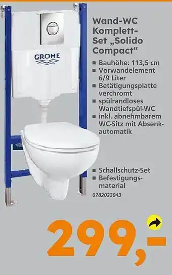 Globus Baumarkt Wand-wc komplett-set „solido compact“ Angebot