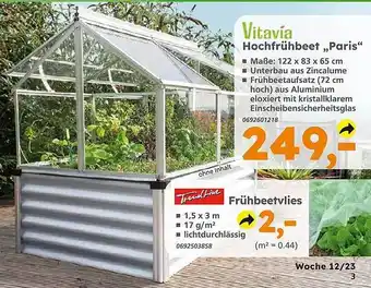 Globus Baumarkt Vitavia hochfrühbeet paris Angebot