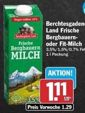 Hit Berchtesgadener land frische bergbauern- oder fit-milch Angebot