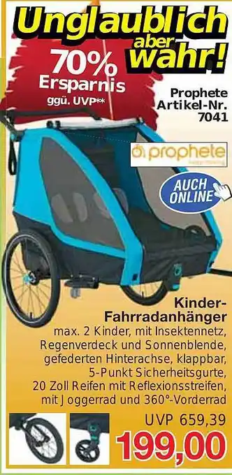 Jawoll Kinder-fahrradanhänger prophete Angebot