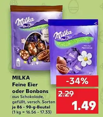 Kaufland Milka feiner eier oder bonbons Angebot