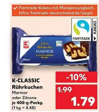 Kaufland K-classic rührkuchen Angebot