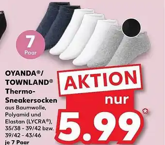 Kaufland Oyanda & townland thermo-sneakersocken Angebot