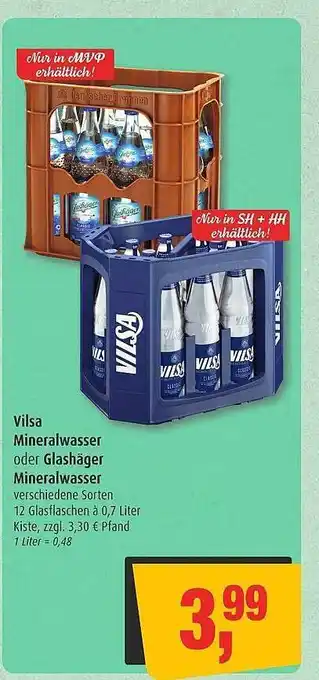 Markant Vilsa mineralwasser oder glashäger mineralwasser Angebot