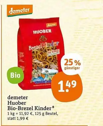 tegut Demeter huober bio-brezel kinder Angebot