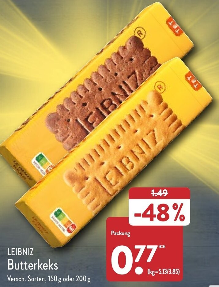 Leibniz Butterkeks 150 g oder 200 g Angebot bei Aldi Nord