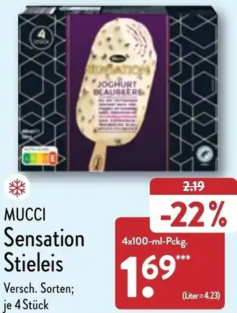 Aldi Nord Mucci Sensation Stieleis 4x100 ml Pckg. Angebot