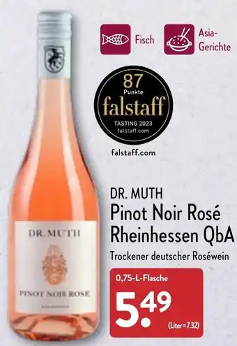 Aldi Nord Dr. Muth Pinot Noir Rosé Rheinhessen QbA 0,75 L Flasche Angebot