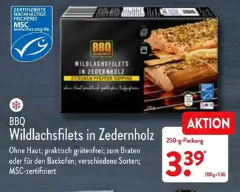 Aldi Nord BBQ Wildlachsfilet in Zedernholz 250g Angebot