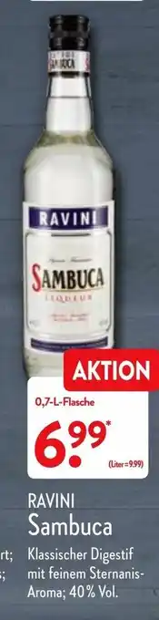 Aldi Nord Ravini Sambuca 700ml Angebot