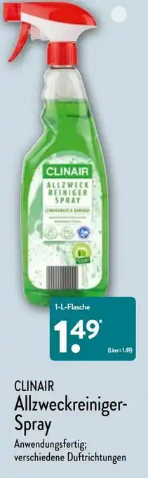 Aldi Nord Clinair Allzweckreiniger-Spray 1L Angebot
