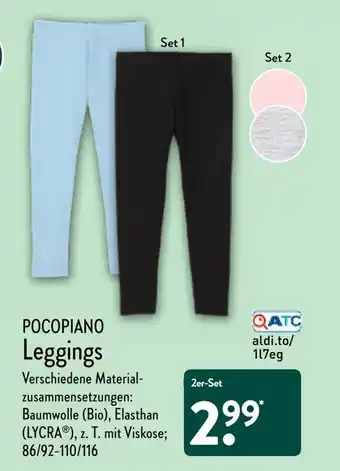 Aldi Nord PocopianoLeggings 86/92-110/116 2st Angebot