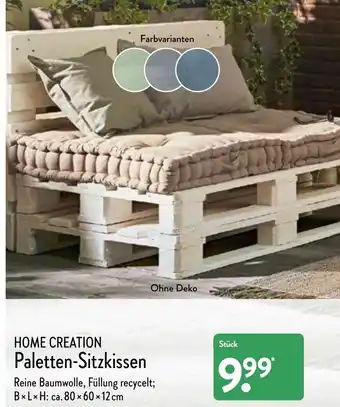 Aldi Nord Home Creation Paletten-Sitzkissen Angebot