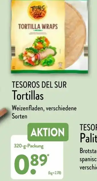 Aldi Nord Tesoros Del Sur Tortillas 320g Angebot