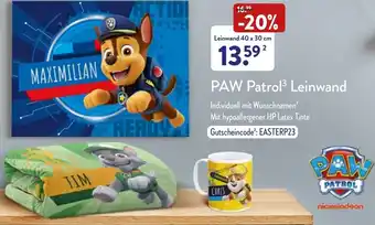 Aldi Nord Paw Patrol Leinwand Angebot