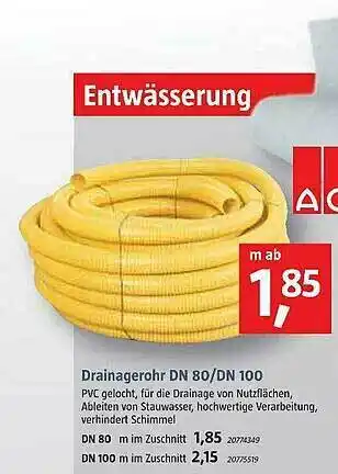 Bauhaus Drainagerohr Dn 80 Oder Dn 100 Angebot