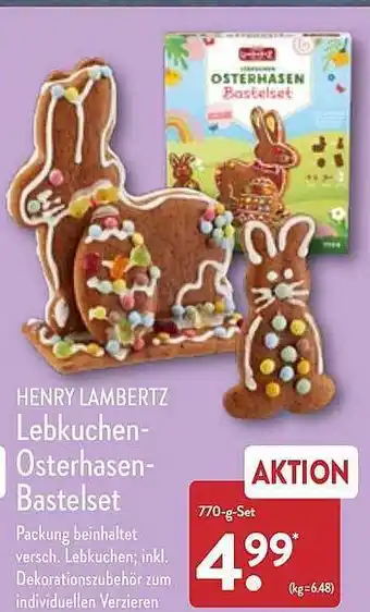 Aldi Nord Henry lambertz lebkuchen-osterhasen-bastelset Angebot