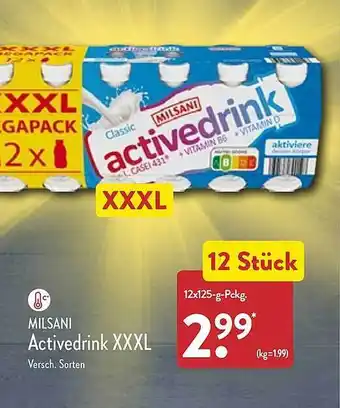 Aldi Nord Milsani activedrink xxxl Angebot