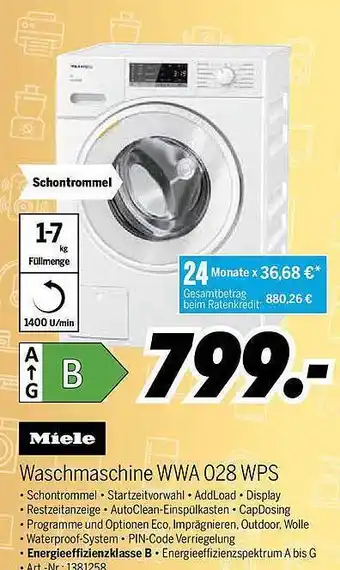 MEDIMAX Miele waschmaschine wwa028wps Angebot