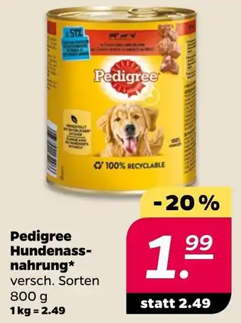 NETTO Pedigree Hundenassnahrung 800 g Angebot