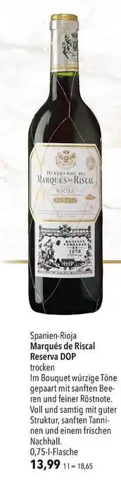 CITTI Markt Marqués de riscal reserva dop Angebot