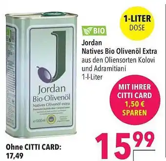 CITTI Markt Jordan natives bio olivenöl extra Angebot