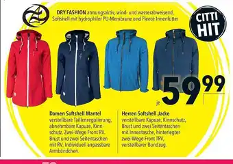 CITTI Markt Damen softshell mantel oder herren softshell jack Angebot