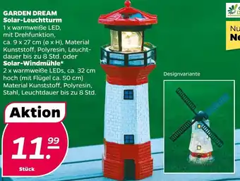 NETTO Garden Dream Solar Leuchtturm oder Solar Windmühle Angebot