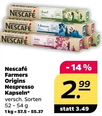 NETTO Nescafé Farmers Origins Nespresso Kapseln 52-54 g Angebot
