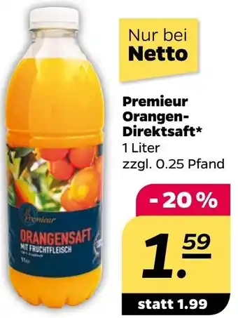 NETTO Premieur Orangen Direktsaft 1 Liter Angebot