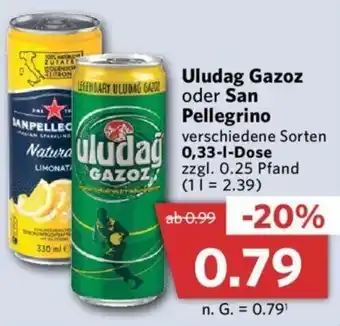 Combi Uludag Gazoz oder San Pellegrino 0,33 L Dose Angebot