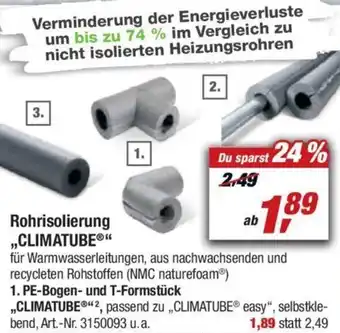 toom Baumarkt PE-Bogen- und T-Formstück ,,Climatube" Angebot