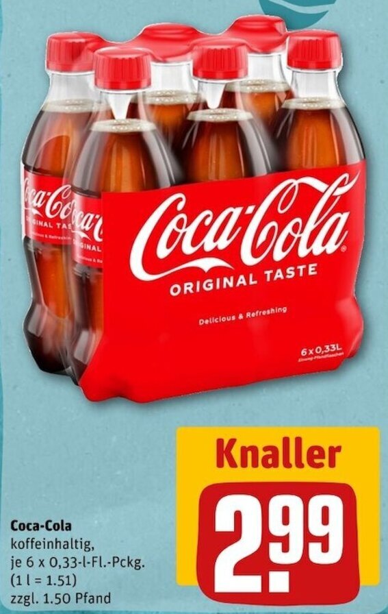 CocaCola 6x0,33 LFl. Pckg. Angebot bei REWE Center