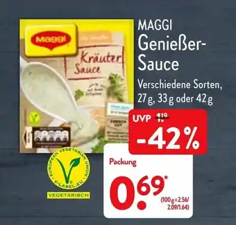 Aldi Nord Maggi Genießer Sauce  27,33,42g Angebot